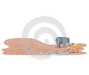 Climate change with land degradation. Global desertification environmental problems. Soil erosion