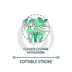 Climate change mitigation concept icon