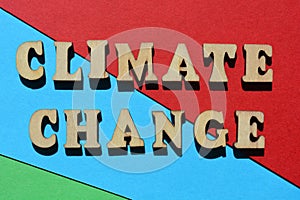 Climate Change, phrase as banner headline