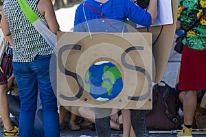 Climate change protest sign