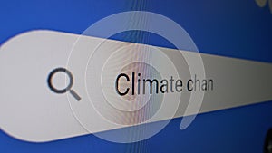 Climate change searchbar
