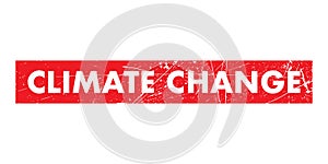 Climate Change textured stamp, red vector graphic