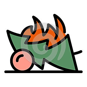 Climate change wildfire icon vector flat