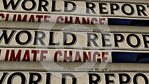 Climate change world report newspaper printing press