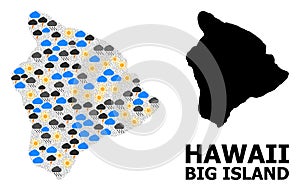 Climate Collage Map of Hawaii Big Island