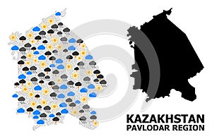 Climate Collage Map of Pavlodar Region photo