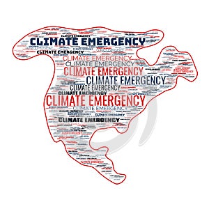 Climate Emergency Text Header Background Illustration photo