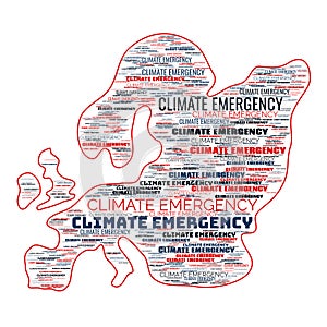 Climate Emergency Text Header Background Illustration photo