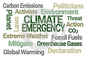 Climate Emergency Word Cloud photo