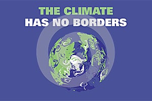 THE CLIMATE HAS NO BORDERS, vector illustration - International climate summit