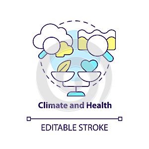 Climate and health concept icon