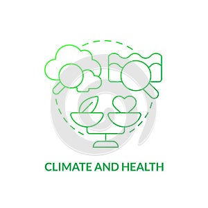 Climate and health green gradient concept icon