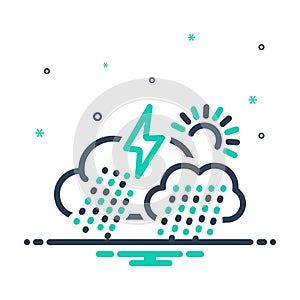 Mix icon for Climate, showery and thunder photo