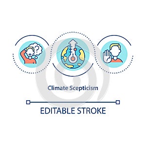 Climate scepticism concept icon