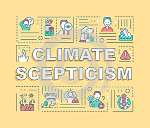 Climate skepticism word concepts banner