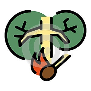 Climate wildfire icon vector flat