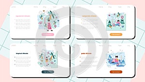 Climatologist concept set. Studying factors that influence weather