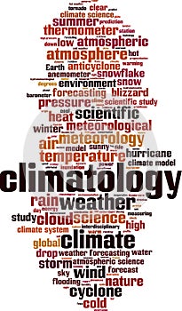 Climatology word cloud photo