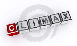 climax word block on white