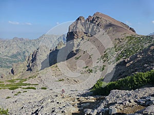 Trek on GR20 near Monte Cinto photo