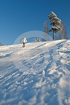 Climb the hill.