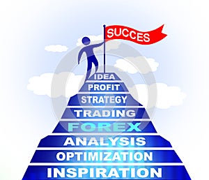 Climb to Success Forex blue illsustration Business