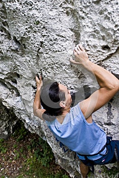 Climber ascending