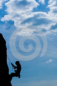 Climber in back light