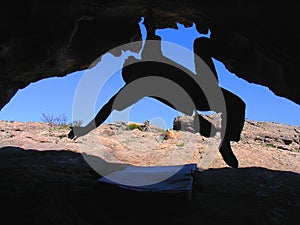 Climber in Cave