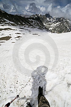 Climber dramatic looking enviroment