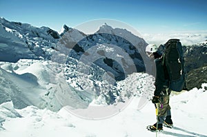 Climber on the glacier