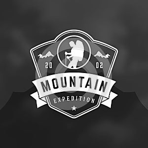 Climber logo emblem vector illustration