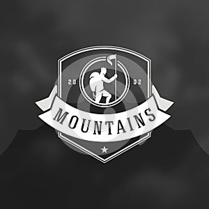 Climber logo emblem vector illustration