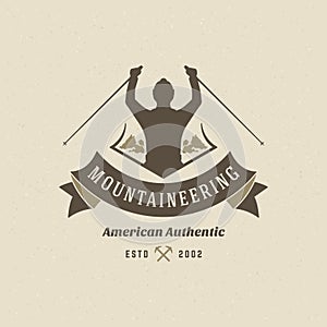 Climber logo emblem vector illustration