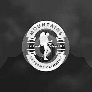 Climber logo emblem vector illustration