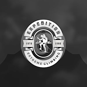 Climber logo emblem vector illustration