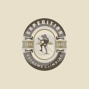 Climber logo emblem vector illustration