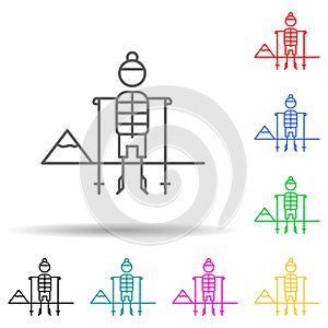Climber multi color set icon. Simple thin line, outline vector of hobbie icons for ui and ux, website or mobile application