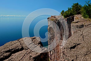 Climber, palisade head cliffs, minnesota