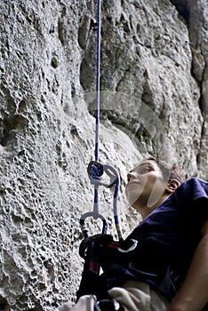 Climber resting photo