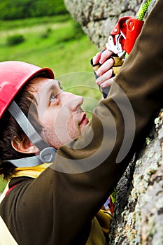 Climber with rope