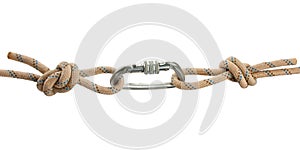 Climber's rope with carbine photo
