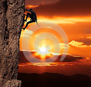 Climber on sanset