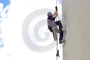 Climber on skyscraper