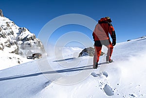 Climber in snow