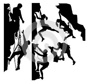 Climber Sport Activity Silhouettes