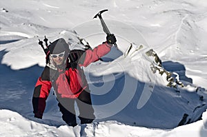 Climber in the sun