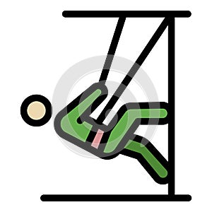 Climber in training icon color outline vector