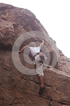 Climberl on rock