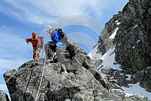 Climbers on alpinist route